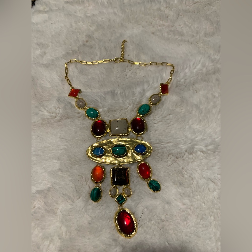 Bejeweled resin necklace
